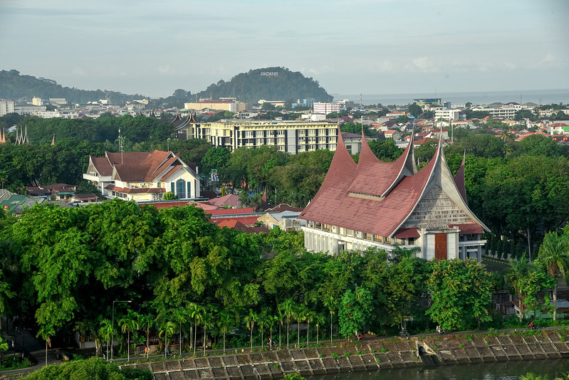 gunuang padang in the distance