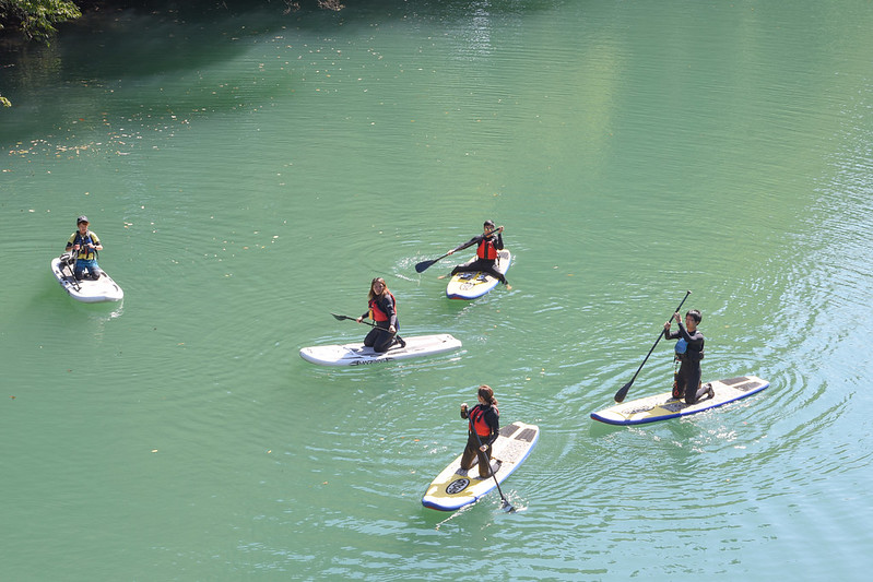 stand up paddling in lake shimako