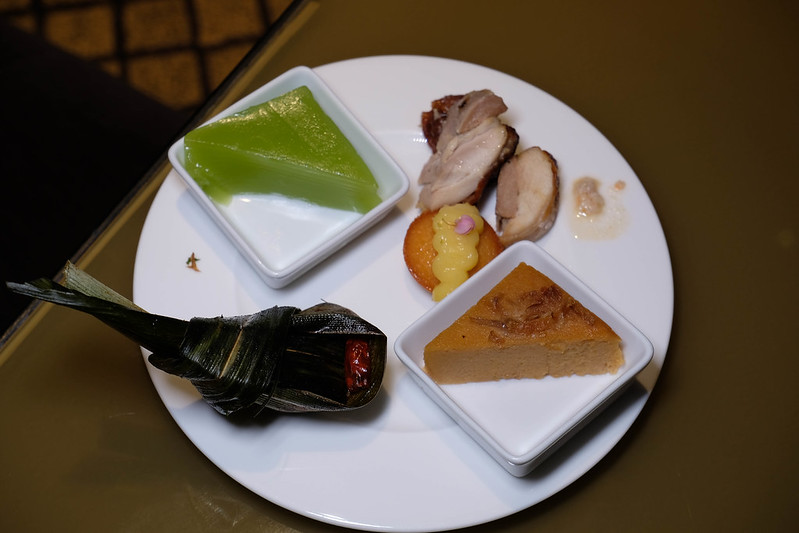 assortment of canapes during evening cocktails at the sukhothai bangkok